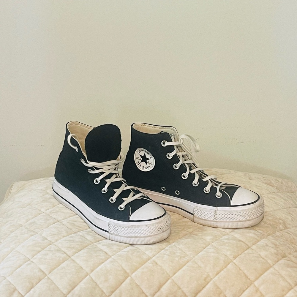 Converse Black and White All Star Lift Platform High-Tops